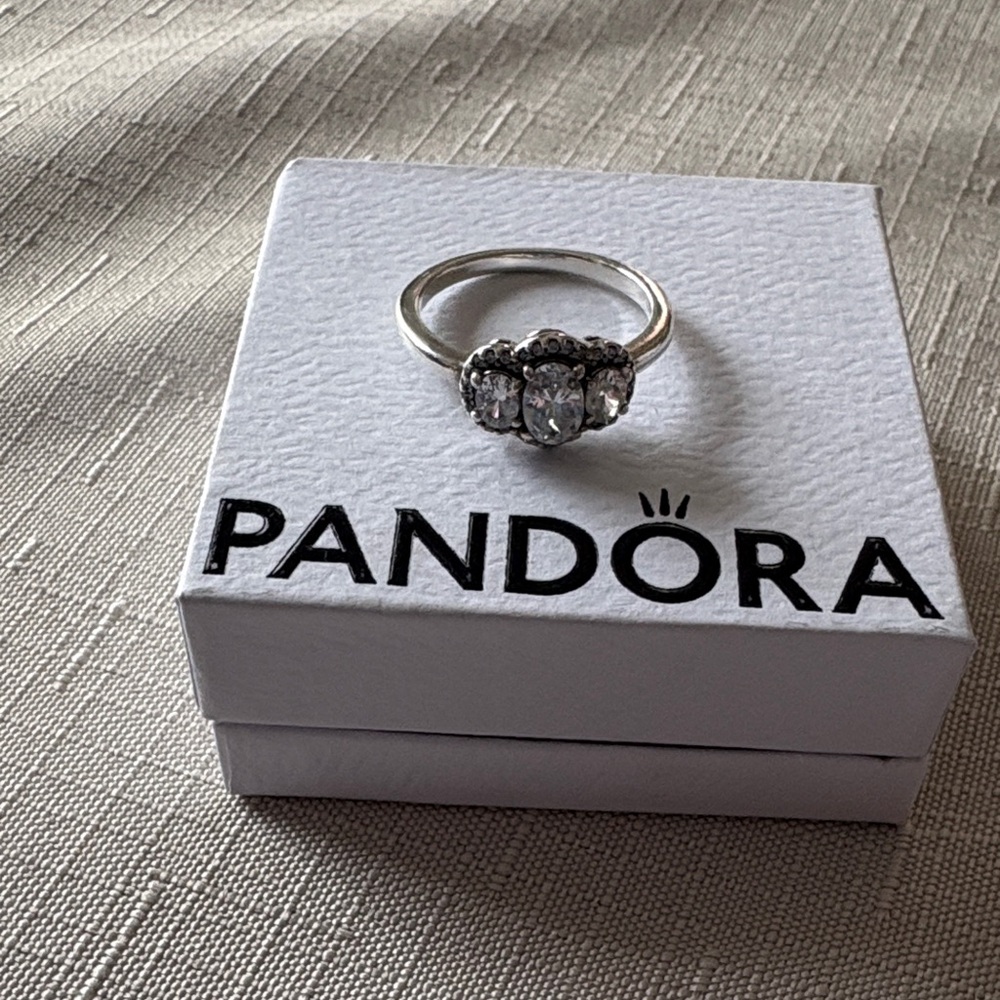 Pandora Sparkling 3 Stone Ring in Sterling Silver